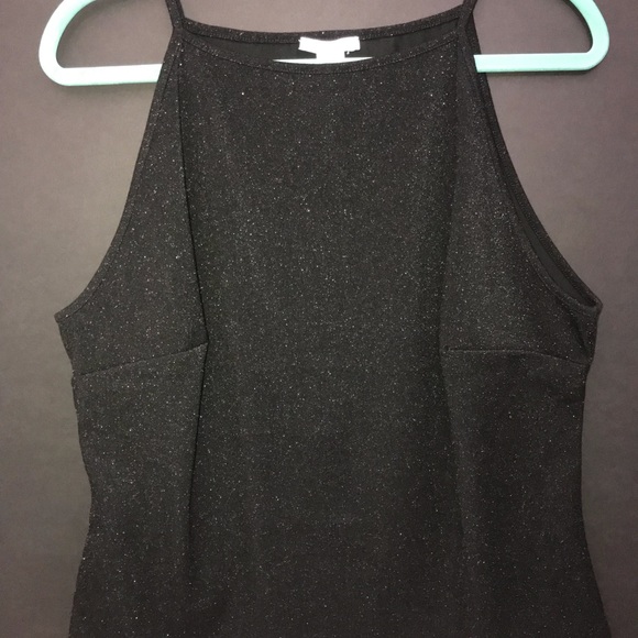 black sparkly halter neck top